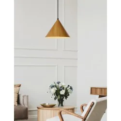 Oswietlenie - dunca lampa wisząca 25 czarny 1x40 e27 klosz jasny dębowy candellux 