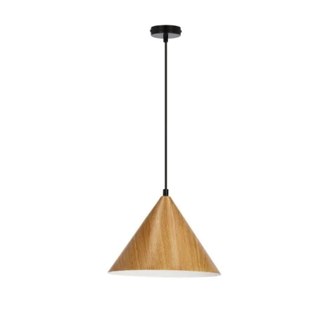 Oswietlenie - dunca lampa wisząca 25 czarny 1x40 e27 klosz jasny dębowy candellux 