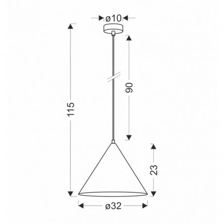 Oswietlenie - dunca lampa wisząca 32 czarny 1x40 e27 klosz ciemny orzechowy candellux 
