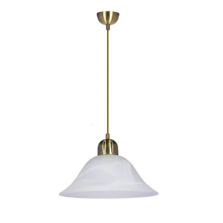 Oswietlenie - moss lampa wisząca patynowy 1x60w e27 klosz biały alabastrowy candellux 