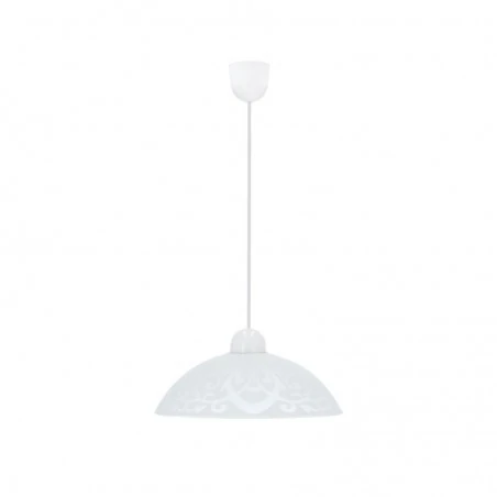 Oswietlenie - bronte lampa wisząca 1x60w e27 klosz biały z wzorem candellux 