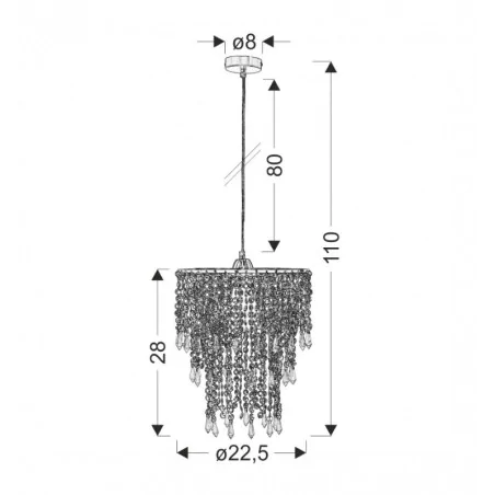 Oswietlenie - rina lampa wisząca chromowy 1x60w e27 candellux 