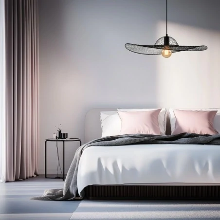 Oswietlenie - deco lampa sufitowa czarny 1x40w e27 abażur czarny candellux 