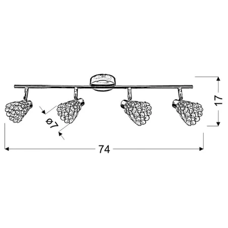Oswietlenie - glossy listwa 4x40w g9 chrom candellux 