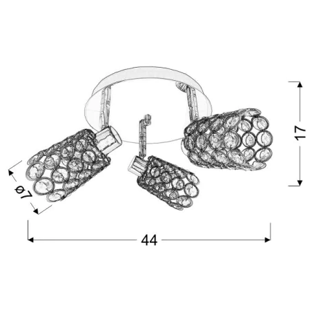 Oswietlenie - glossy plafon 3x40w g9 chrom candellux 