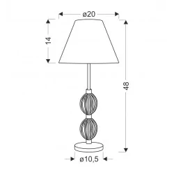 Oswietlenie - rosette 3 lampa stołowa biały 1x40w e14 abażur beżowy candellux 