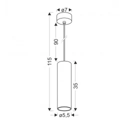 Lampy-sufitowe - lampa sufitowa tuba wisząca czarna gu10 conti 31-28419 candellux 