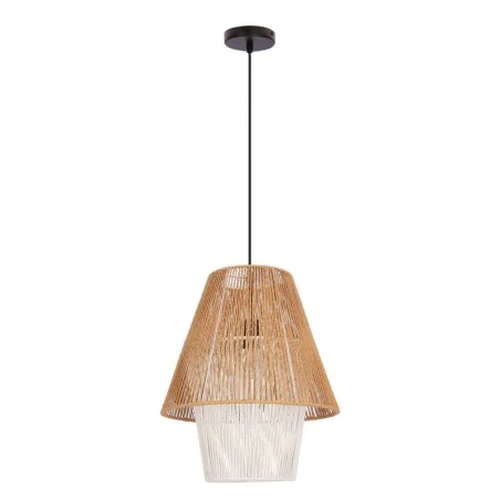 Oswietlenie - africa lampa wisząca 40 czarny 1x40w e27 abażur beżowy+biały candellux 