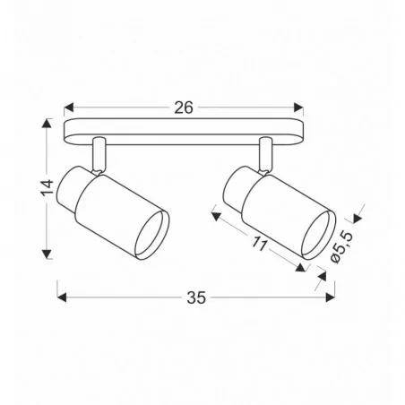 Oswietlenie - claro lampa sufitowa listwa biały 2x15w gu10 klosz biały+drewniany candellux 