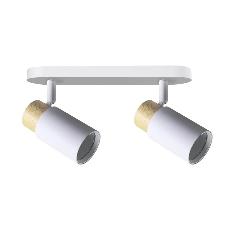 Oswietlenie - claro lampa sufitowa listwa biały 2x15w gu10 klosz biały+drewniany candellux firmy Candellux 