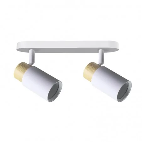 Oswietlenie - claro lampa sufitowa listwa biały 2x15w gu10 klosz biały+drewniany candellux 