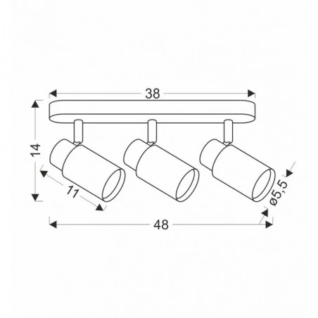 Oswietlenie - claro lampa sufitowa listwa biały 3x15w gu10 klosz biały+drewniany candellux 