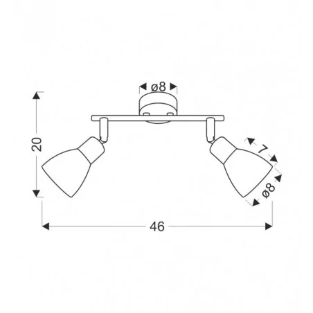 Oswietlenie - costa listwa 2x40w e14 czarny klosz biały candellux 