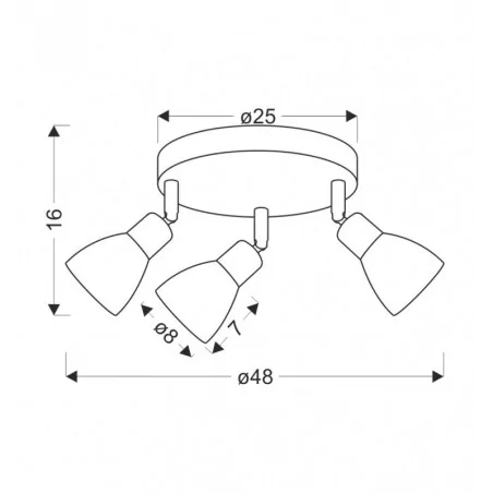 Oswietlenie - costa plafon 3x40w e14 czarny klosz biały candellux 