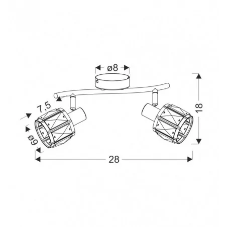 Oswietlenie-sufitowe - lampa sufitowa listwa podwójna kryształowe klosze dubai 92-30177 candellux 