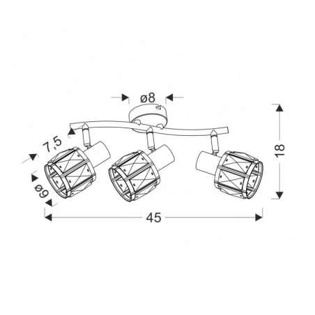 Oswietlenie-sufitowe - lampa sufitowa listwa czarno-złota glamour dubai 93-30191 candellux 