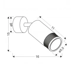 Kinkiety-do-salonu - lampa kinkiet czarny tuba relfektor czarno-złoty gu10 flin 91-27566  candellux 