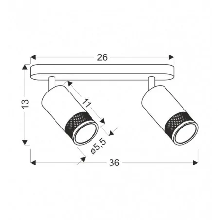 Oswietlenie-sufitowe - lampa sufitowa listwa czarno-złota podwójna flin 92-27672 candellux 