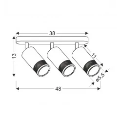 Oswietlenie - lampa sufitowa listwa czarno-złota potrójna flin 93-27689 candellux 