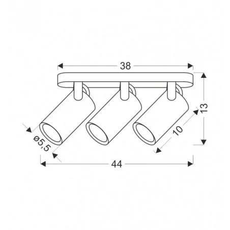 Oswietlenie-sufitowe - spot oświetleniowy potrójny czarny regulowane reflektorki gary 93-28136 candellux 