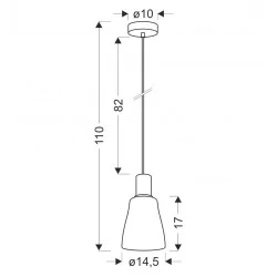 Oswietlenie - udin middle lampa wisząca czarny 1x15w gu10 klosz szary candellux 