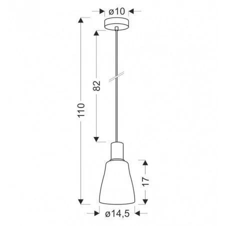 Oswietlenie - udin middle lampa wisząca czarny 1x15w gu10 klosz szary candellux 