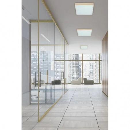 Oswietlenie - quattro lampa sufitowa plafon kwadrat per³owy 35x35 18w led 4000k klosz bia³y candellux 