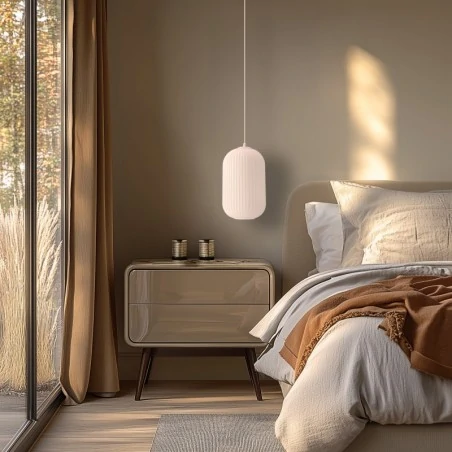 Oswietlenie - cresto lampa wisząca biały 1x40w e27 klosz biały candellux 