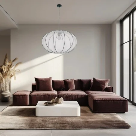 Oswietlenie - mellow lampa wisząca czarny 1x40w e27 abażur mist 60 biały kula candellux 