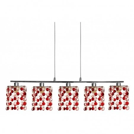 Oswietlenie - classic zwis 5x40w g9 czerwony candellux 