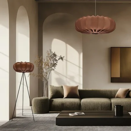 Oswietlenie - cafee' lampa wisz¹ca 66cm bia³y 1x40w e27 aba¿ur mokka candellux 