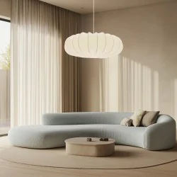 Oswietlenie - cafee' lampa wisz¹ca 66cm bia³y 1x40w e27 aba¿ur latte candellux 