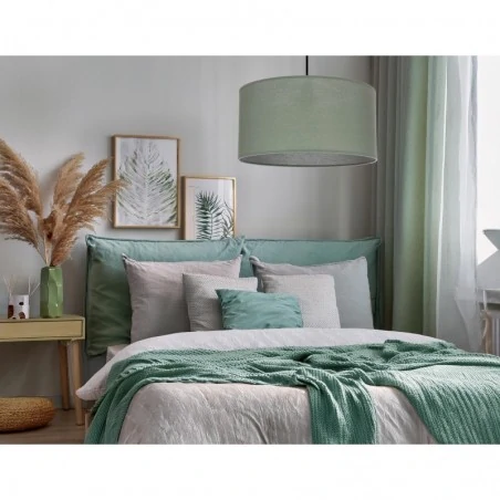 Oswietlenie - shanti lampa wisz¹ca czarny 1x40 e27 aba¿ur miêtowy candellux 