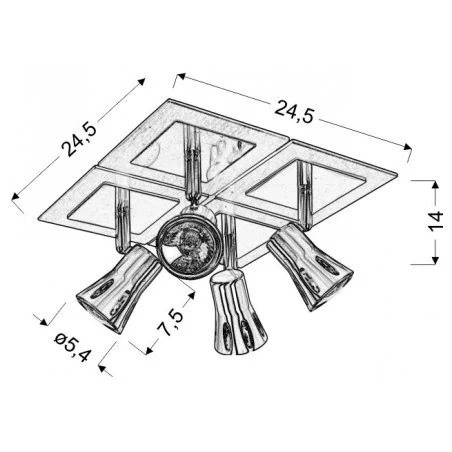 Oswietlenie - modeno plafon 4x50w gu10 candellux 
