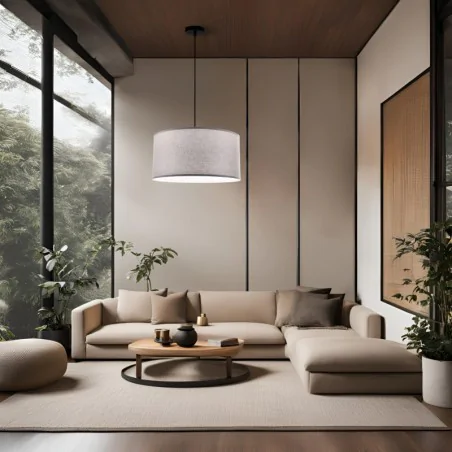 Oswietlenie - shanti lampa wisz¹ca czarny 1x40w e27 aba¿ur szary candellux 