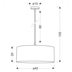 Oswietlenie - shanti lampa wisz¹ca czarny 1x40w e27 aba¿ur szary candellux 