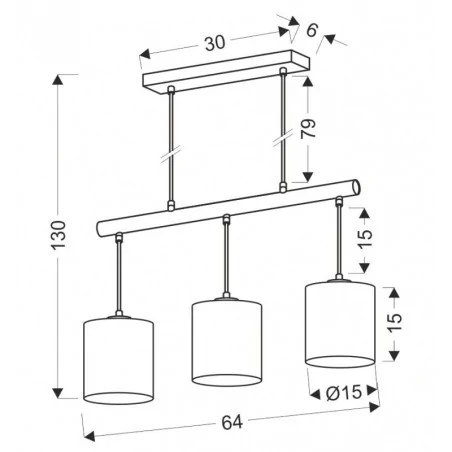 Oswietlenie - izotto lampa wisząca biały 3x60w e27 abażur beżowy candellux 