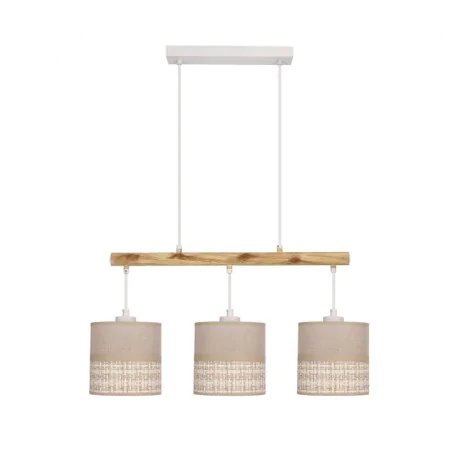 Oswietlenie - izotto lampa wisząca biały 3x60w e27 abażur beżowy candellux 