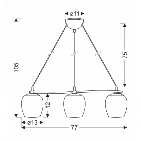 Oswietlenie - serano lampa wisząca patynowy 3x60w e27 klosz kremowy candellux 