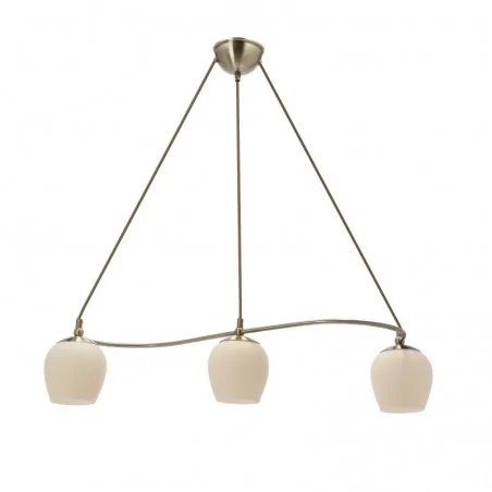 Oswietlenie - serano lampa wisząca patynowy 3x60w e27 klosz kremowy candellux 