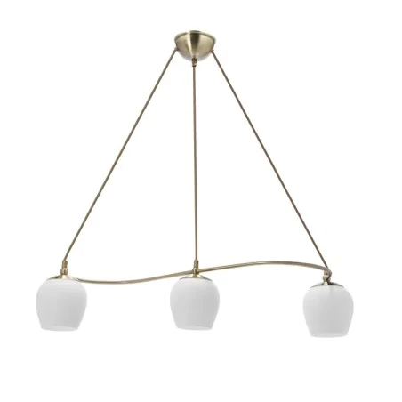 Oswietlenie - serano lampa wisząca patynowy 3x60w e27 klosz biały candellux 