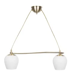Oswietlenie - serano lampa wisząca patynowy 2x60w e27 klosz biały candellux 