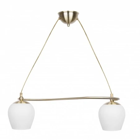 Oswietlenie - serano lampa wisząca patynowy 2x60w e27 klosz biały candellux 