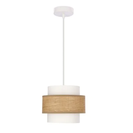 Oswietlenie - nuget lampa wisząca biały 1x60w e27 abażur kremowy candellux 