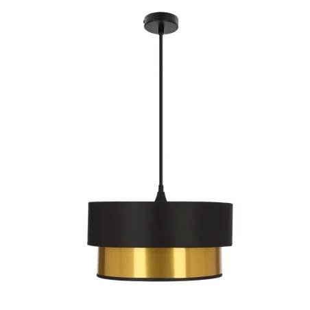 Oswietlenie - erna lampa wisząca satynowy 1x60w e27 abażur czarny+złoty candellux 