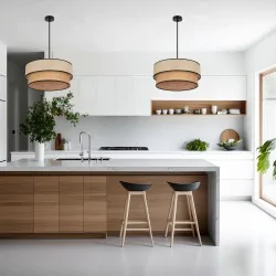 Oswietlenie - lorenzo lampa wisząca czarny 1x60w e27 abażur kremowy z czarną oblamówką candellux 