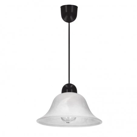 Oswietlenie - lenis lampa wisząca czarny 1x60w e27 klosz biały candellux 
