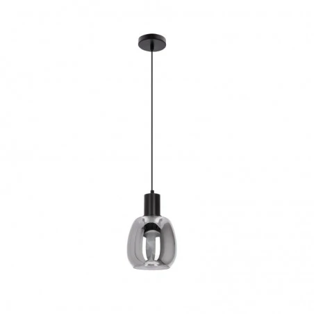 Oswietlenie - udin small lampa wisząca czarny 1x15w gu10 klosz szary candellux 