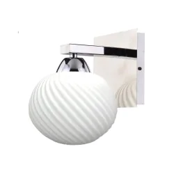 Oswietlenie - madryt lampa kinkiet chrom 1x60w e27 klosz biały candellux