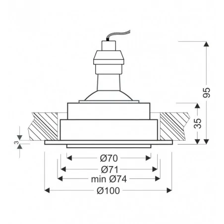 Oswietlenie - um-10 wh gu10 10w oprawa stropowa uchylna podtynkowa biała candellux 